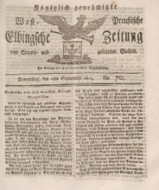 Elbingsche Zeitung, No. 70 Donnerstag, 2 September 1813