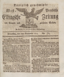 Elbingsche Zeitung, No. 72 Donnerstag, 9 September 1813