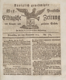 Elbingsche Zeitung, No. 72 Donnerstag, 9 September 1813