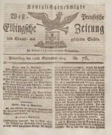 Elbingsche Zeitung, No. 76 Donnerstag, 23 September 1813