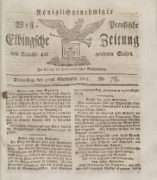 Elbingsche Zeitung, No. 78 Donnerstag, 30 September 1813