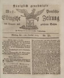 Elbingsche Zeitung, No. 81 Montag, 11 Oktober 1813