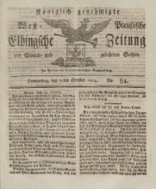 Elbingsche Zeitung, No. 84 Donnerstag, 21 Oktober 1813