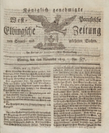 Elbingsche Zeitung, No. 87 Montag, 1 November 1813