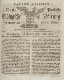 Elbingsche Zeitung, No. 90 Donnerstag, 11 November 1813
