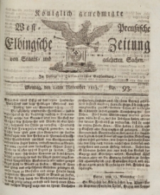 Elbingsche Zeitung, No. 93 Montag, November 1813