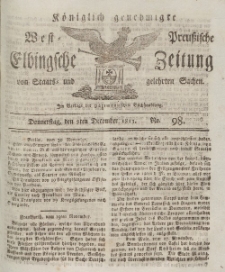 Elbingsche Zeitung, No. 98 Donnerstag, 9 Dezember 1813