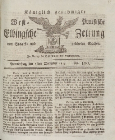 Elbingsche Zeitung, No. 100 Donnerstag, 16 Dezember 1813