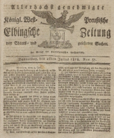 Elbingsche Zeitung, No. 57 Donnerstag, 16 Juli 1818