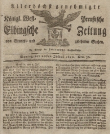 Elbingsche Zeitung, No. 58 Montag, 20 Juli 1818