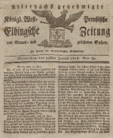 Elbingsche Zeitung, No. 59 Donnerstag, 23 Juli 1818