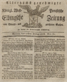 Elbingsche Zeitung, No. 60 Montag, 27 Juli 1818