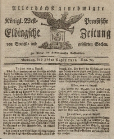 Elbingsche Zeitung, No. 70 Montag, 31 August 1819