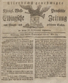 Elbingsche Zeitung, No. 74 Montag, 14 September 1818