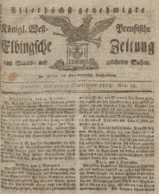 Elbingsche Zeitung, No. 76 Montag, 21 September 1818