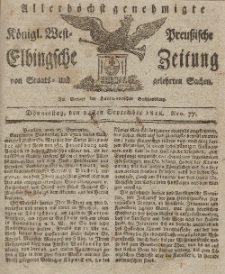 Elbingsche Zeitung, No. 77 Donnerstag, 24 September 1818