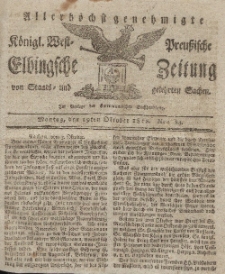 Elbingsche Zeitung, No. 84 Montag, 19 Oktober 1818