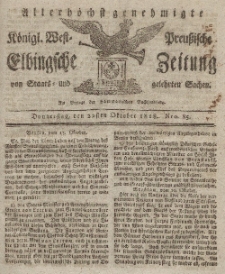 Elbingsche Zeitung, No. 85 Donnerstag, 22 Oktober 1818