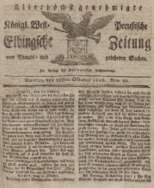 Elbingsche Zeitung, No. 86 Montag, 26 Oktober 1818