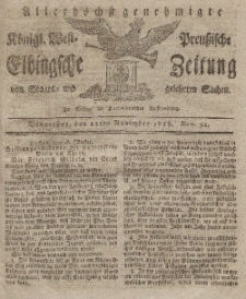 Elbingsche Zeitung, No. 91 Donnerstag, 12 November 1818