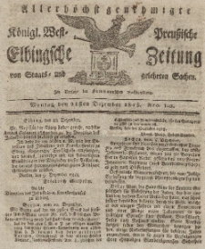 Elbingsche Zeitung, No. 102 Montag, 21 Dezember 1818