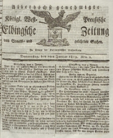 Elbingsche Zeitung, No. 2 Donnerstag, 7 Januar 1819