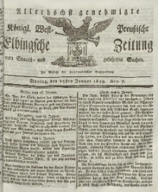 Elbingsche Zeitung, No. 7 Montag, 25 Januar 1819