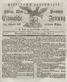 Elbingsche Zeitung, No. 9 Montag, 1 Februar 1819