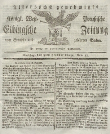 Elbingsche Zeitung, No. 11 Montag, 8 Februar 1819