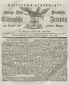 Elbingsche Zeitung, No. 12 Donnerstag, 11 Februar 1819