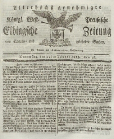 Elbingsche Zeitung, No. 16 Donnerstag, 25 Februar 1819