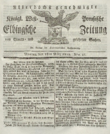 Elbingsche Zeitung, No. 17 Montag, 1 März 1819