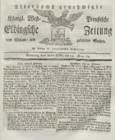 Elbingsche Zeitung, No. 19 Montag, 8 März 1819