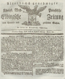 Elbingsche Zeitung, No. 32 Donnerstag, 22 April 1819