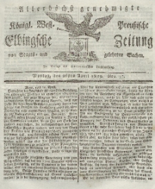 Elbingsche Zeitung, No. 33 Montag, 26 April 1819