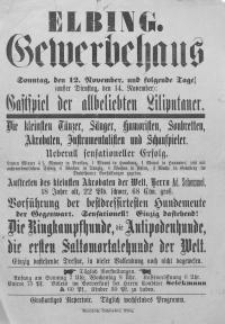 Gastspiel der allbeliebten Liliputaner : Die kleinsten Tänzer, Sänger, Humoristen, Soubretten, Akrobaten, Instrumentalisten...