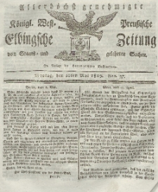 Elbingsche Zeitung, No. 37 Montag, 10 Mai 1819