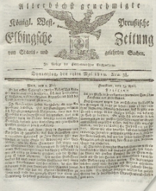 Elbingsche Zeitung, No. 38 Donnerstag, 13 Mai 1819