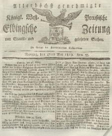 Elbingsche Zeitung, No. 39 Montag, 17 Mai 1819