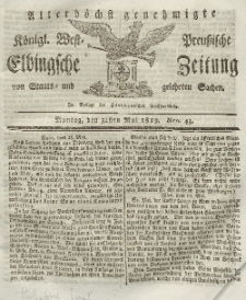 Elbingsche Zeitung, No. 43 Montag, 31 Mai 1819