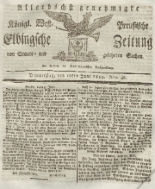 Elbingsche Zeitung, No. 46 Donnerstag, 10 Juni 1819