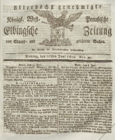 Elbingsche Zeitung, No. 49 Montag, 21 Juni 1819