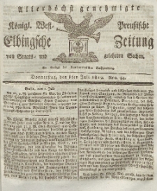 Elbingsche Zeitung, No. 54 Donnerstag, 8 Juli 1819