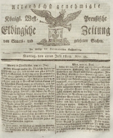 Elbingsche Zeitung, No. 55 Montag, 12 Juli 1819