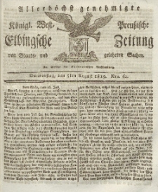 Elbingsche Zeitung, No. 62 Donnerstag, 5 August 1819
