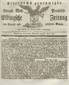 Elbingsche Zeitung, No. 63 Montag, 9 August 1819
