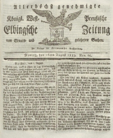 Elbingsche Zeitung, No. 65 Montag, 16 August 1819