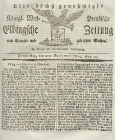 Elbingsche Zeitung, No. 70 Donnerstag, 2 September 1819