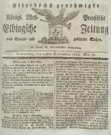 Elbingsche Zeitung, No. 76 Donnerstag, 23 September 1819