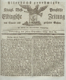 Elbingsche Zeitung, No. 78 Donnerstag, 30 September 1819